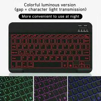 Bluetooth клавиатура, ултратънка клавиатура, 7 цвята подсветка, Android, Windows и IOS, снимка 2 - Клавиатури и мишки - 40727618