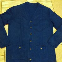Синя мъжка жилетка машинно плетиво, снимка 1 - Суичъри - 30551362