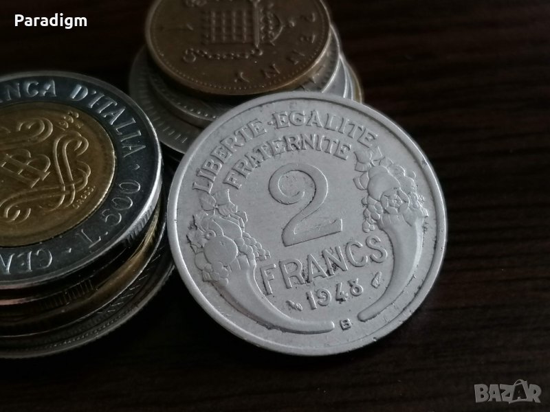 Mонета - Франция - 2 франка | 1948г.; серия B, снимка 1