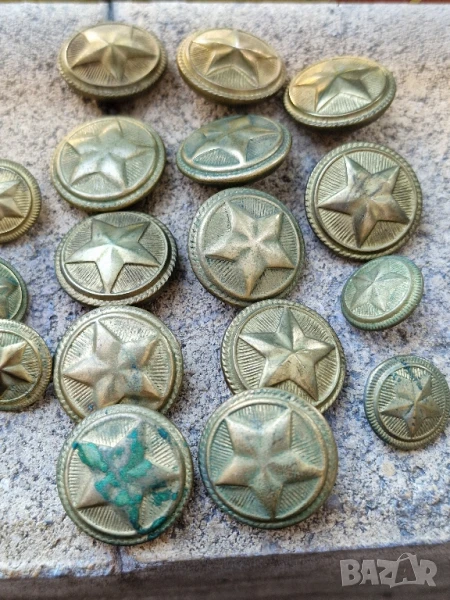 Стари военни месингови копчета, снимка 1