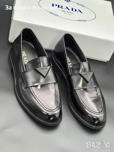 Prada Мъжки Черни Мокасини Прада Код E541, снимка 1
