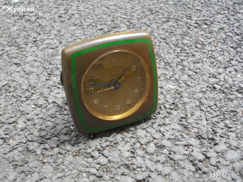 КОЛЕКЦИОНЕРСКИ БРОНЗОВ БУДИЛНИК С ЕМАЙЛ KIENZLE ART DECO, снимка 1