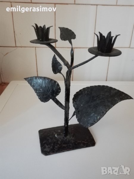 Свещник ковано желязо - четири броя., снимка 1