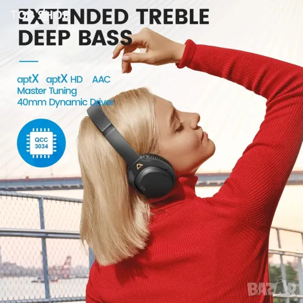 1Mii Ankbit E600Pro Слушалки с активно шумопотискане и хендс фри, снимка 1