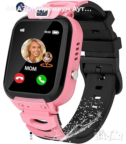EUNICECG Детски смарт часовник за момичета/HD камера/GPS/будилник/игри/телефон/водоустойчив/SOS, снимка 1