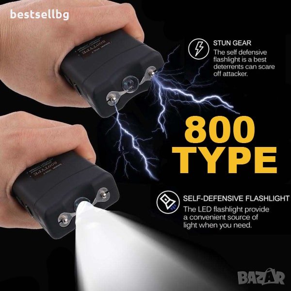 Презареждащ фенер с мощен електрошок за кучета дамски кучегон 25000КV, снимка 1