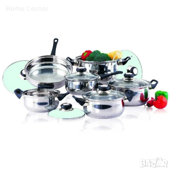 Комплект тенджери Rubino – 12 части (6 съда за готвене + 6 капака), снимка 1