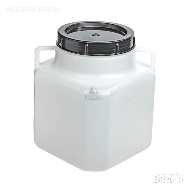 Бял квадратен бидон 50 л за вино, ракия и храни, снимка 1