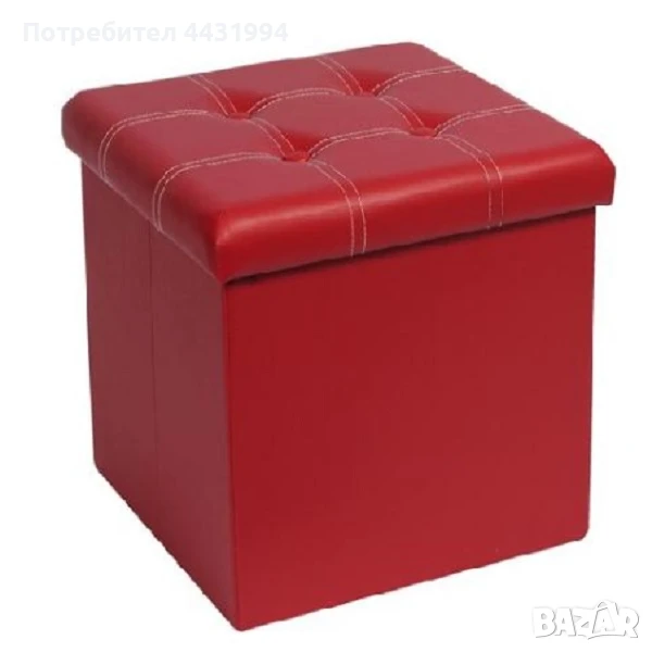 Табуретка Muhler Eco, червен с бял шев, снимка 1