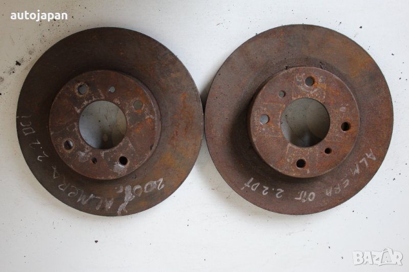Предни спирачни дискове Нисан алмера 2.2дци 08г Nissan almera 2.2dci 2008, снимка 1