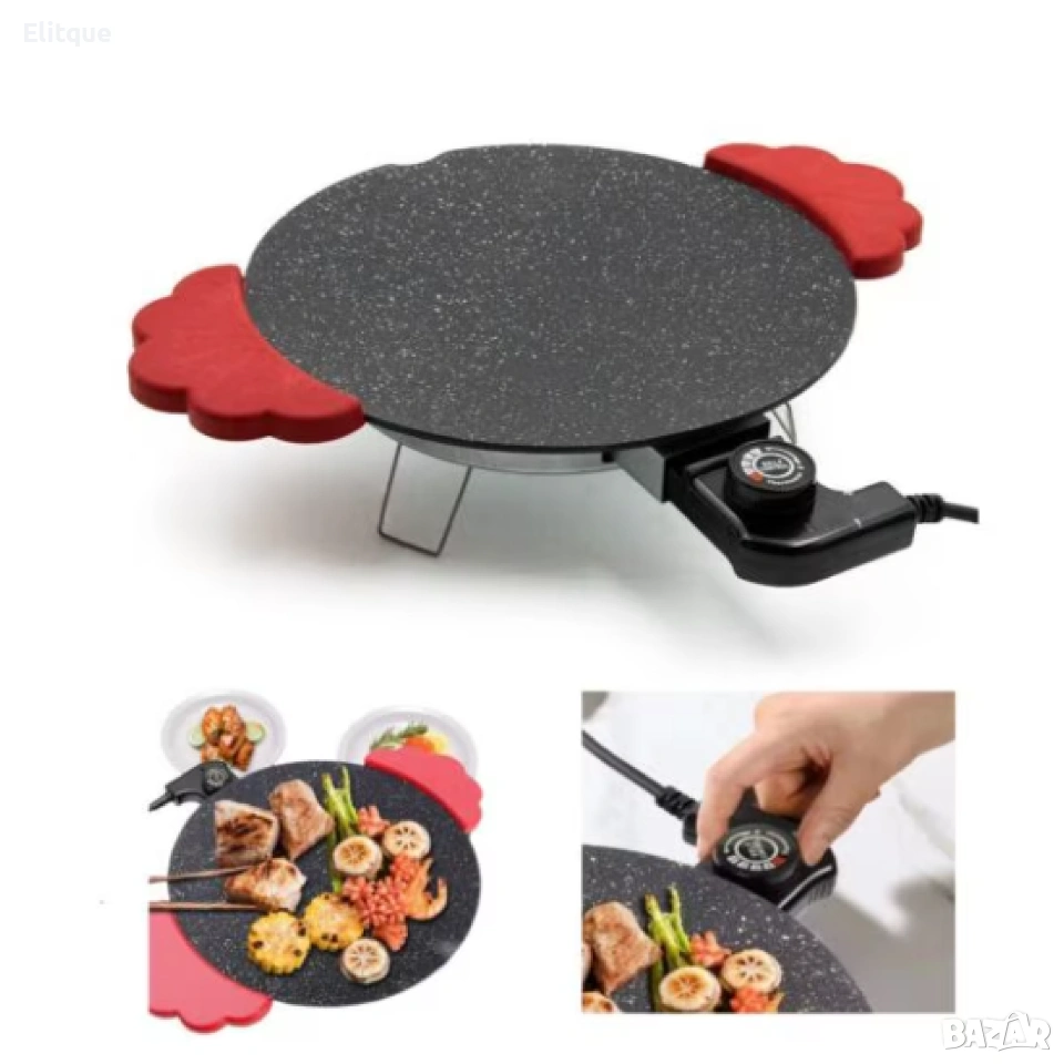 Преносима електрическа настолна скара, с незалепваща повърхност, снимка 1