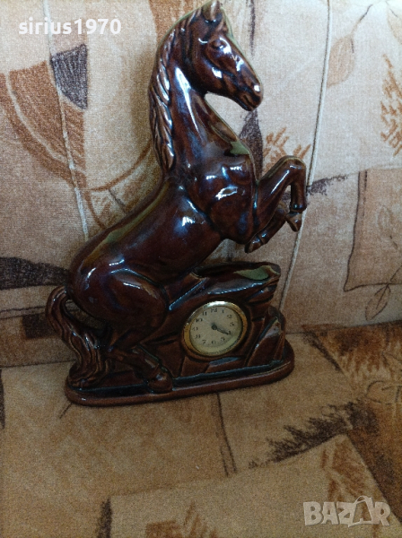 механичен каминен часовник конче работещ, снимка 1