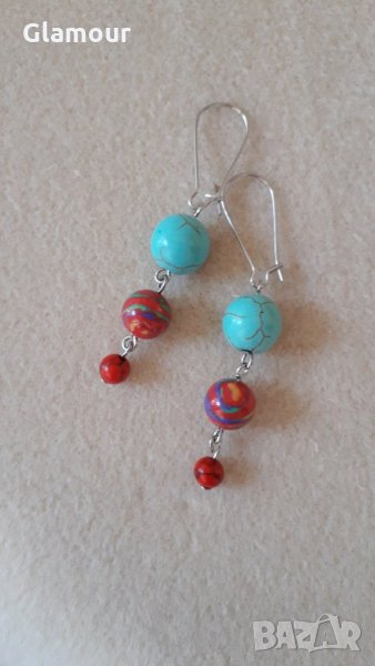 Обеци с ест.камъни, снимка 1