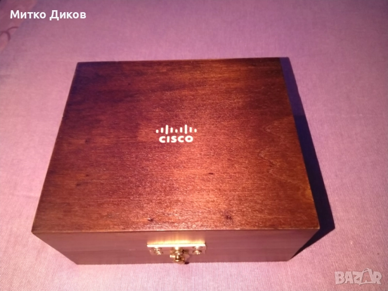 Кутия Cisco дървена суич комутатор 195х125х70мм с чай Цейлон вътре подарък, снимка 1