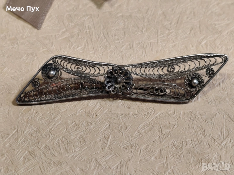 Стара сребърна брошка (15), снимка 1