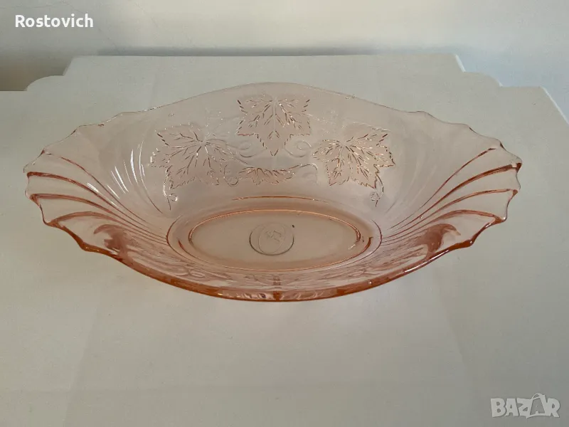 Купа за бонбони, плодови “Ankerglas Bernsdorf, Art Deco, 1938 г., Германия., снимка 1