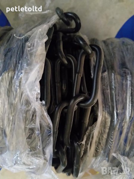 Верига 5 мм (46 мм Х 18 мм) 30 метра прахово боядисан, черен, снимка 1