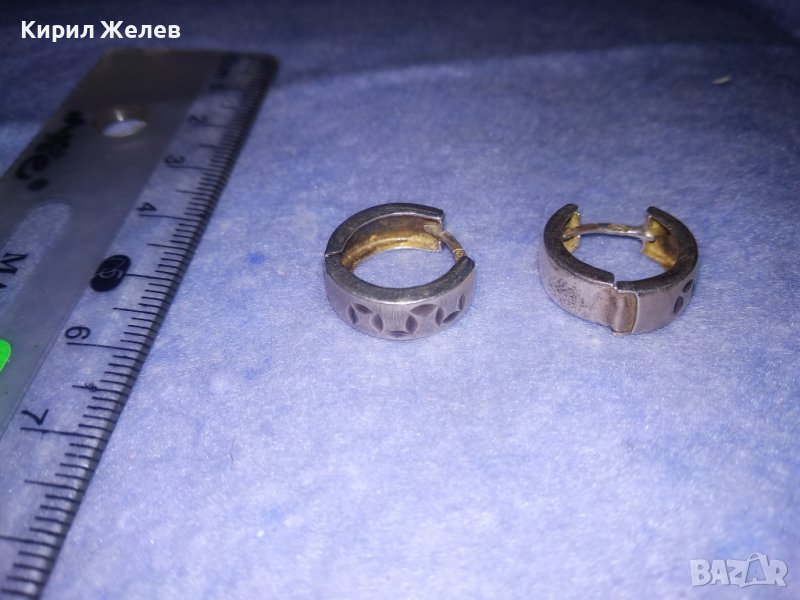 СРЕБЪРНИ РЕТРО СТИЛ ОБЕЧКИ СРЕБРО 925 АНГЛИЯ СТАРИ РЪЧНО ОРНАМЕНТИРАНИ 25260, снимка 1