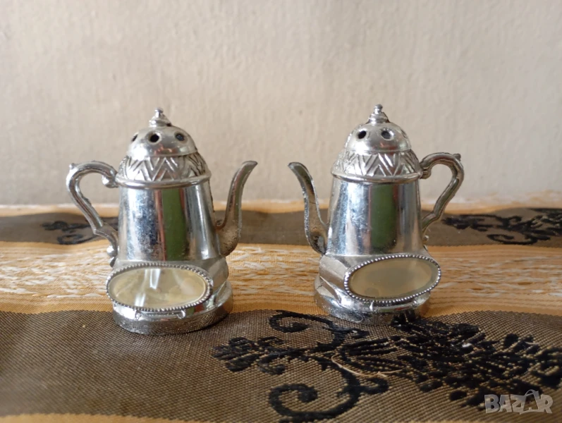 Комплект посребрени солници, снимка 1