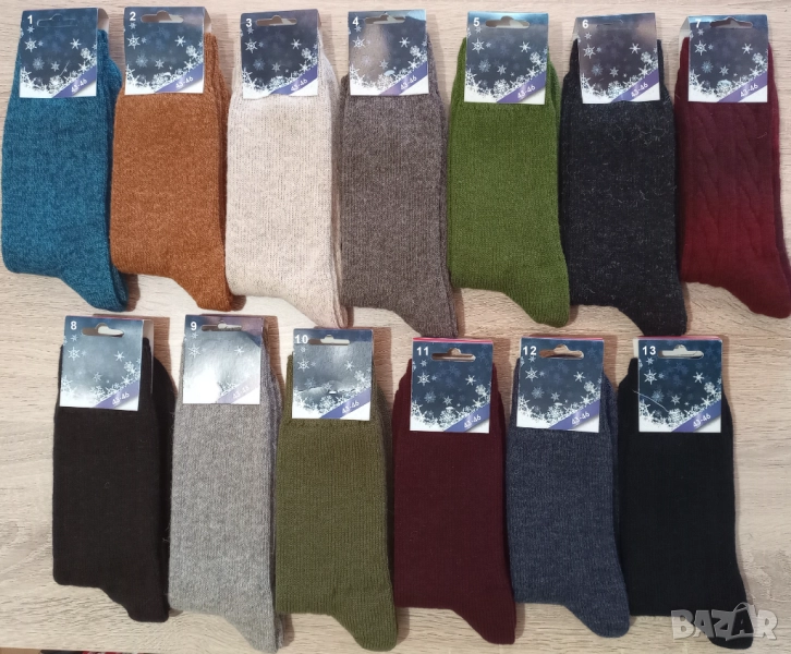 Мъжки вълнени чорапи от 100% естествена вълна – топли зимни чорапи, снимка 1