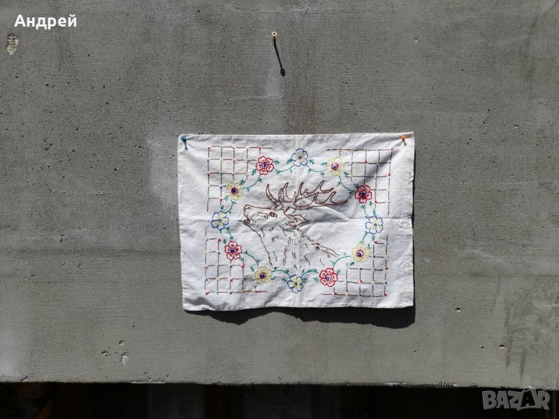 Старинна бродирана калъфка за възглавница #59, снимка 1