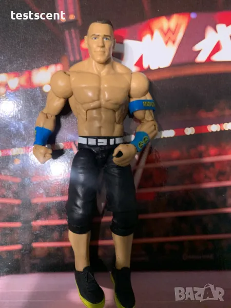 Екшън фигура WWE John Cena Джон Сина Mattel Elite Black Light Blue figure играчка, снимка 1