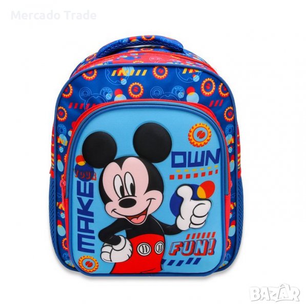 Детска раница Mercado Trade, За детска градина, Мики Маус, Червен - Син, снимка 1