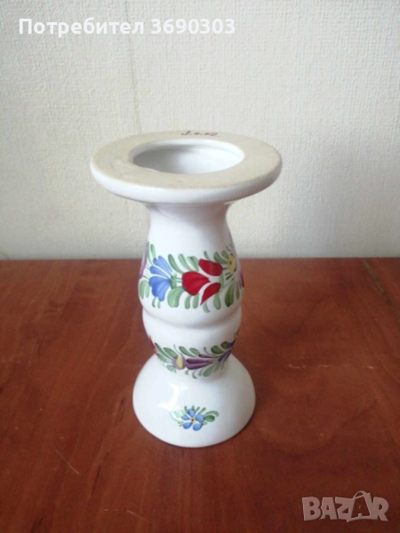 Порцеланов свещник ръчно рисуван, цена 5 лв, снимка 1