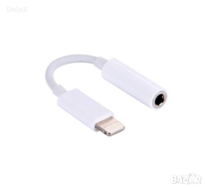 Кабел преходен за iPhone, apple lighining(м), 3,5mm STEREO JACK(ж), 0,12m, снимка 1