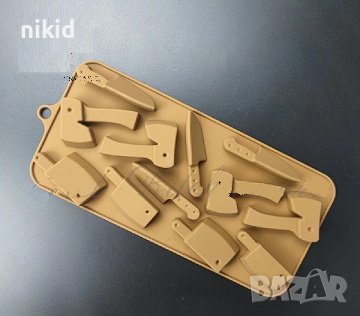 3D нож сатър силиконов молд форма фондан шоколад гипс, снимка 1
