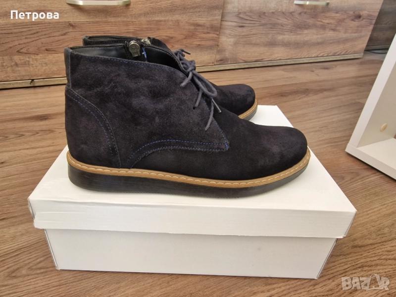 Дамски боти естествен набук, снимка 1