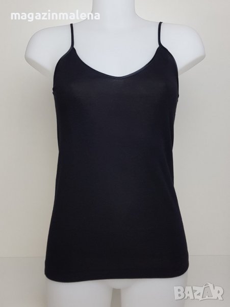 Henri 2XL,3XL италиански черни 100% памучни потници с тънки презрамки памучен потник голям размер , снимка 1