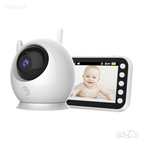 Безжичен двупосочен бебефон с камера / бейбифон, снимка 1