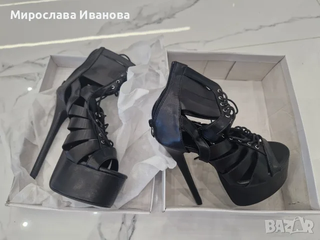 Дамски сандали с висок ток, снимка 6 - Сандали - 56154475