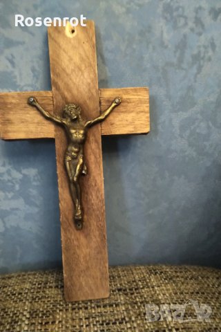  Двойка кръстове дърво бронз, снимка 6 - Икони - 30337295