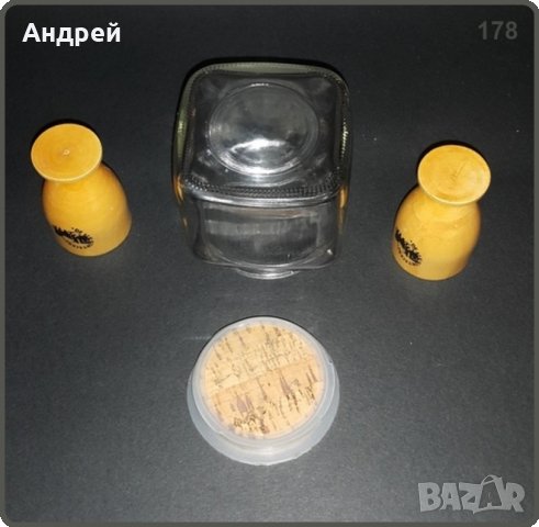 Лот: 2броя дървени яйчарки + стъклен съд за подправки с хирметична коркова тапа, снимка 4 - Други - 29617496