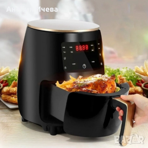 Цифров LED въздушен фритюрник Cheffinger 4,5л, снимка 5 - Кухненски роботи - 51895013