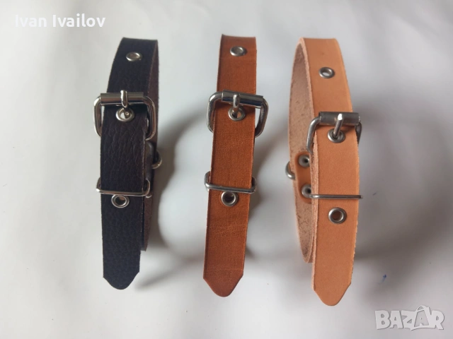 Кожени каишки за куче 40см – 3 цвята, естествена кожа, ширина 2см
