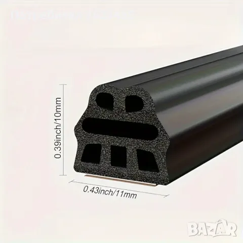 Дебело Гумено Тройно Уплътнение За Врата на Автомобил, кола, 5 метра, снимка 6 - Аксесоари и консумативи - 48493616