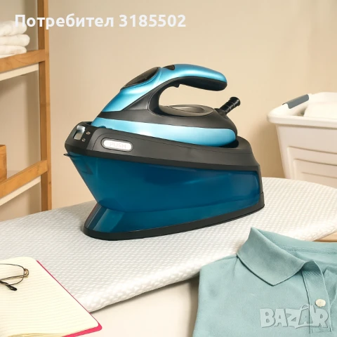 Ютия с Парогенератор Voltz OV51052A, 3200W, 1500мл., Керам. плоча, LED дисплей, Зелен спрей, снимка 4 - Ютии - 50852706