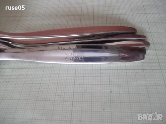 Лот от 5 бр. лъжици от "☭ В. Търново" от соца, снимка 5 - Прибори за хранене, готвене и сервиране - 51555478