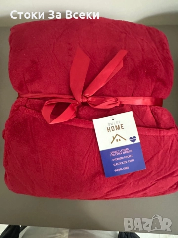 Топло зимно одеяло с ръкави и качулка Home Sweet, снимка 6 - Спално бельо - 52252422