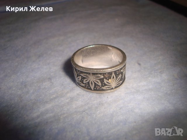 СТАР СРЕБЪРЕН МАРКОВ ПРЪСТЕН СРЕБРО 925 с ФЛОРАЛНИ НИЕЛО МОТИВИ Тип ХАЛКА 28749, снимка 10 - Пръстени - 37300592
