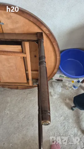 Трапезна разтегателна маса диаметър 1 метър, снимка 2 - Маси - 47609274