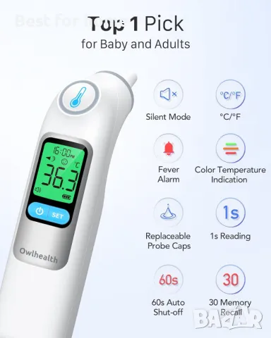 Термометър за уши, снимка 2 - Друга електроника - 49639618