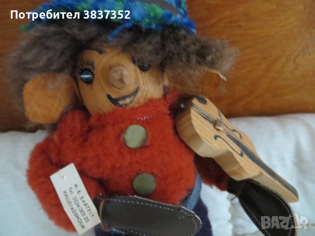 Винтидж дървено човече с цигулка, снимка 2 - Антикварни и старинни предмети - 42804162