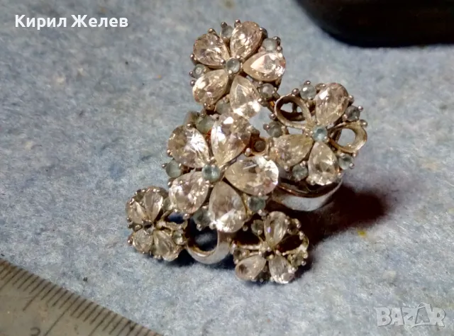 ШИКОЗЕН АЖУРЕН ФЛОРАЛЕН СКЪПОЦЕНЕН СРЕБЪРЕН ПРЪСТЕН СРЕБРО 925 с ЮВЕЛИРНО ФАСЕТИРАНИ ЦИРКОНИ 50064, снимка 5 - Пръстени - 49248112
