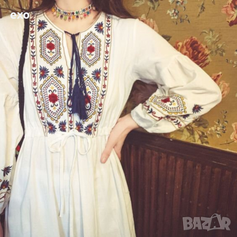 Елегантна лятна рокля, лятна рокля с бродерия, Лятна рокля памук, снимка 7 - Рокли - 41057357