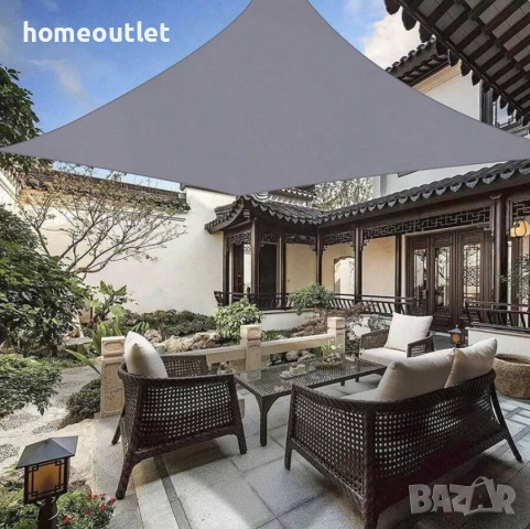 ПРОМОЦИЯ Водоустойчива тента с 95% UV защита, размер 3х4м - цвят крем / сиво, снимка 3 - Огради и мрежи - 54146847