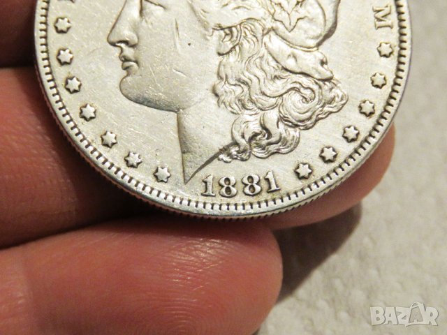 Рядък  сребърен американски долар, морган долар, MORGAN DOLLAR, ONE  DOLLAR - 1881  Сребро сребърен, снимка 3 - Нумизматика и бонистика - 35483309